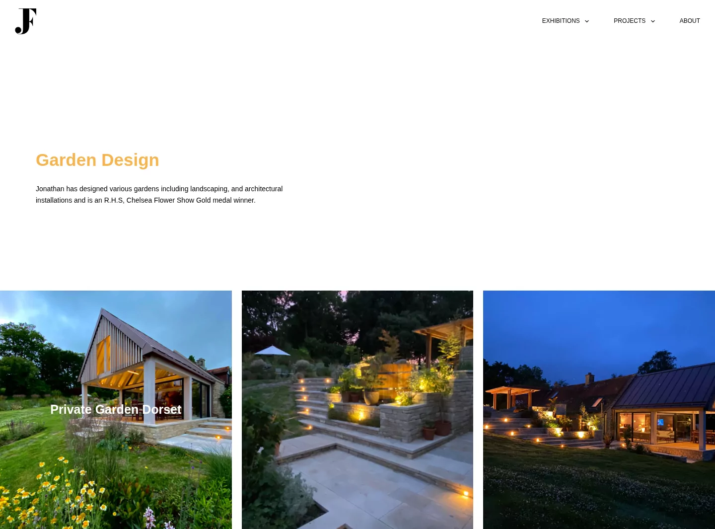 Garden design page with photos of a private garden in Dorset